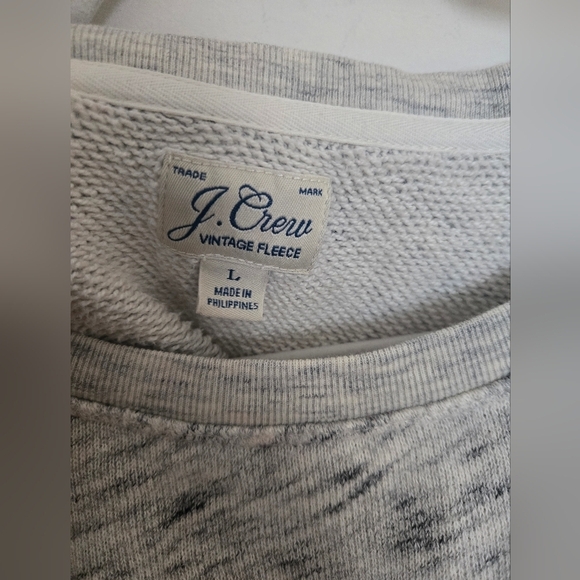 J Crew vintage fleece 100% cotton Heather Grey sweatshirt | size Large - Picture 2 of 5